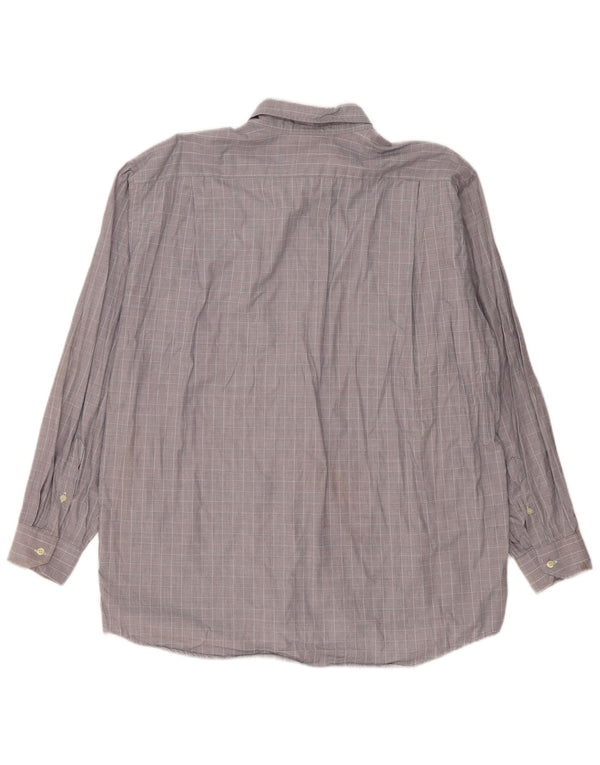 Camisa Lacoste Hombre Talla 42 Algodón Cuadros Gris Grande