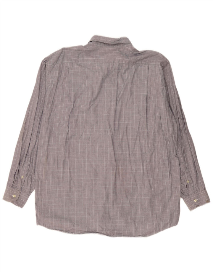Camisa Lacoste Hombre Talla 42 Algodón Cuadros Gris Grande