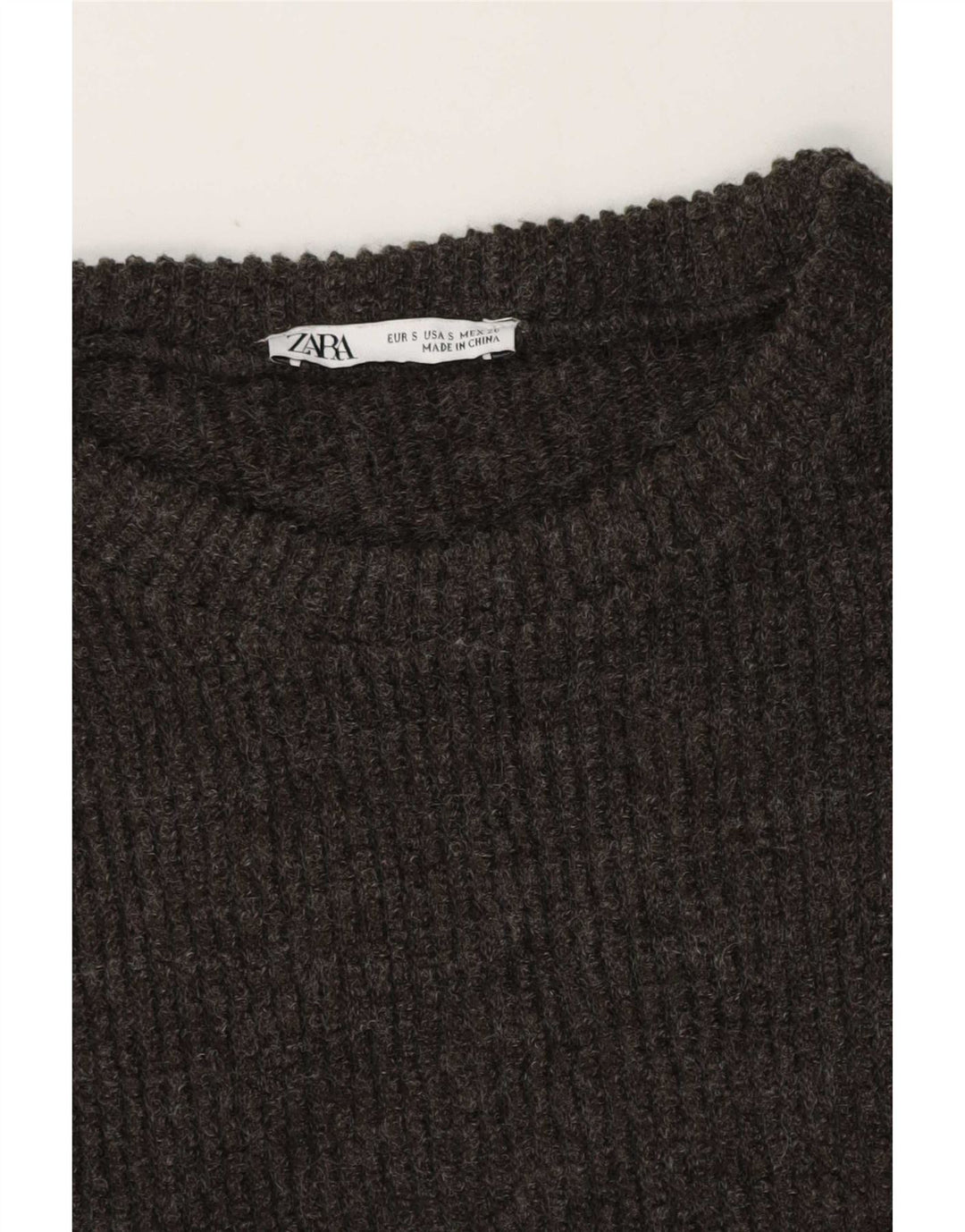 Zara Mujer Camiseta Extragrande Top UK 10 Small Gris
