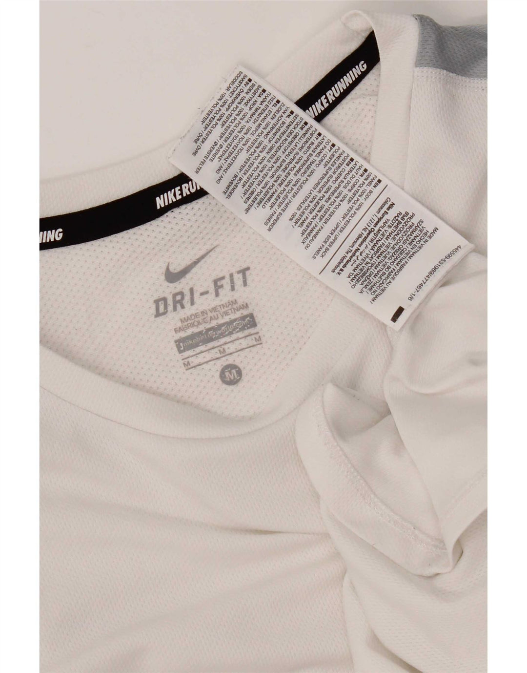 Camiseta Nike Dri Fit para hombre Top medio blanco color block Poliéster