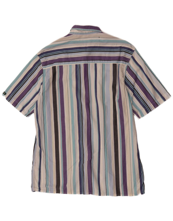 Paul Smith Camisa de manga corta para hombre de algodón a rayas multicolor mediana