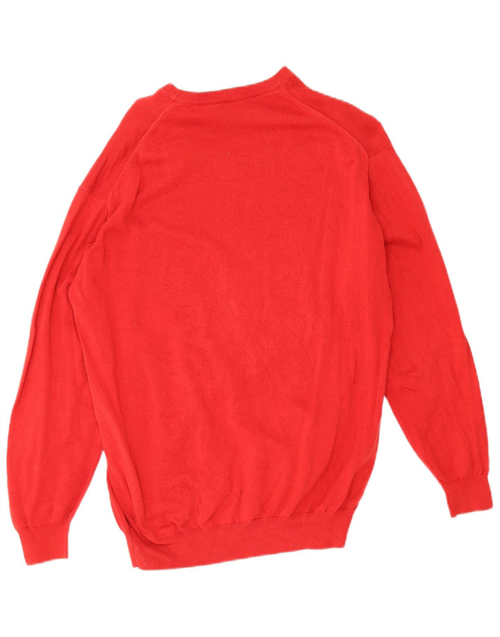 Lacoste Jersey de cuello redondo para hombre talla 4 mediano algodón rojo