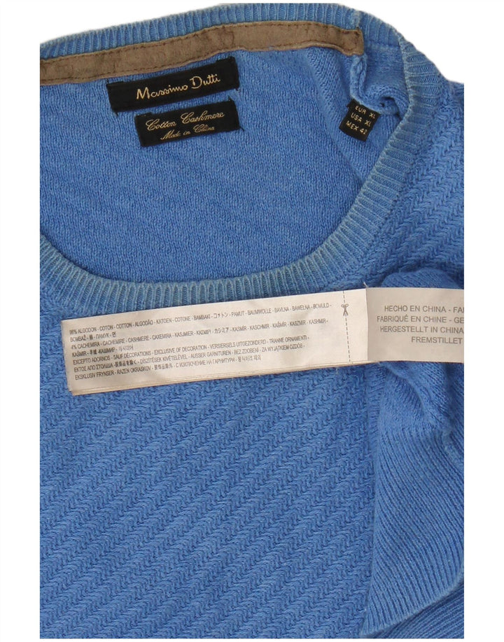 Massimo Dutti Jersey Cuello Redondo Hombre XL Azul Algodón