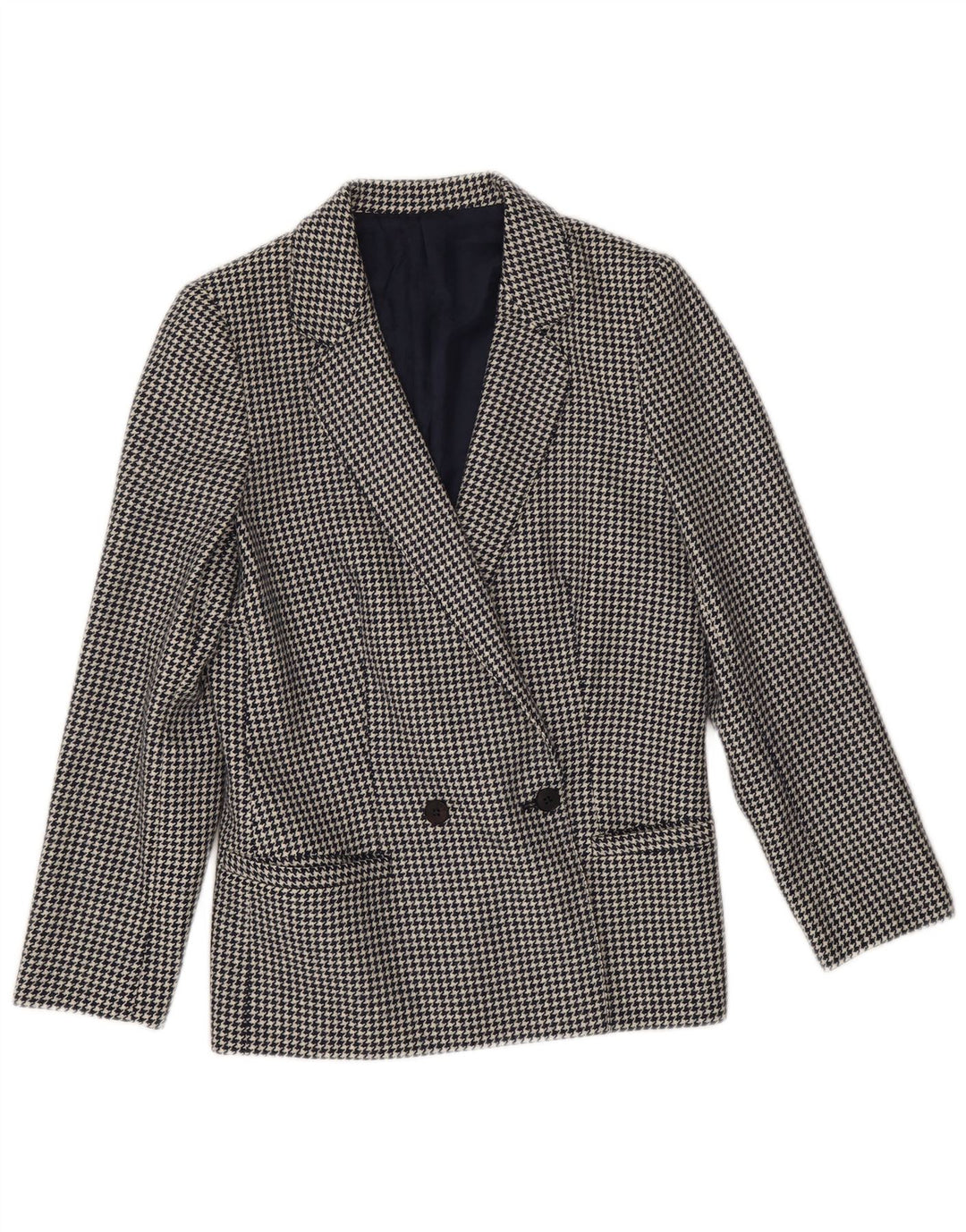 Chaqueta Blazer Mujer Arezia IT 42 Mediana Pata De Gallo Azul Marino