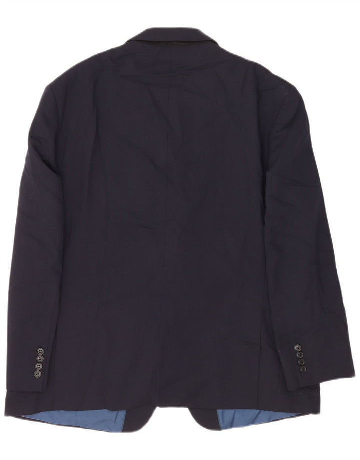 Marks & Spencer Chaqueta tipo blazer de 2 botones para hombre UK 46 3XL Lana azul marino