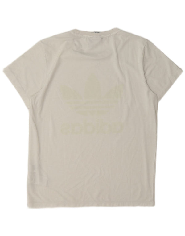 Adidas Camiseta gráfica extragrande para mujer, talla 8, color blanco