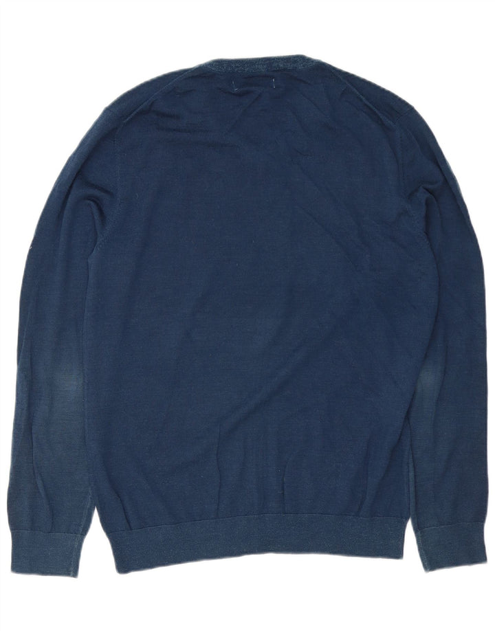 Reiss - Jersey con cuello en V para hombre, talla grande, azul marino