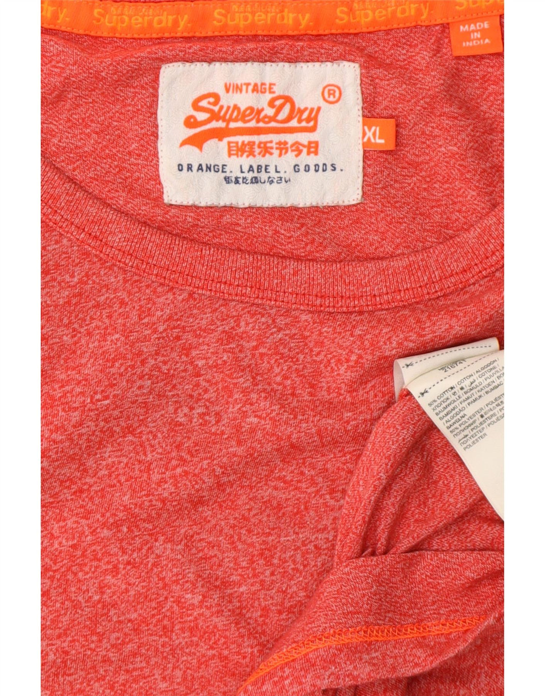 Superdry Camiseta sin mangas para hombre XL de algodón moteado rojo