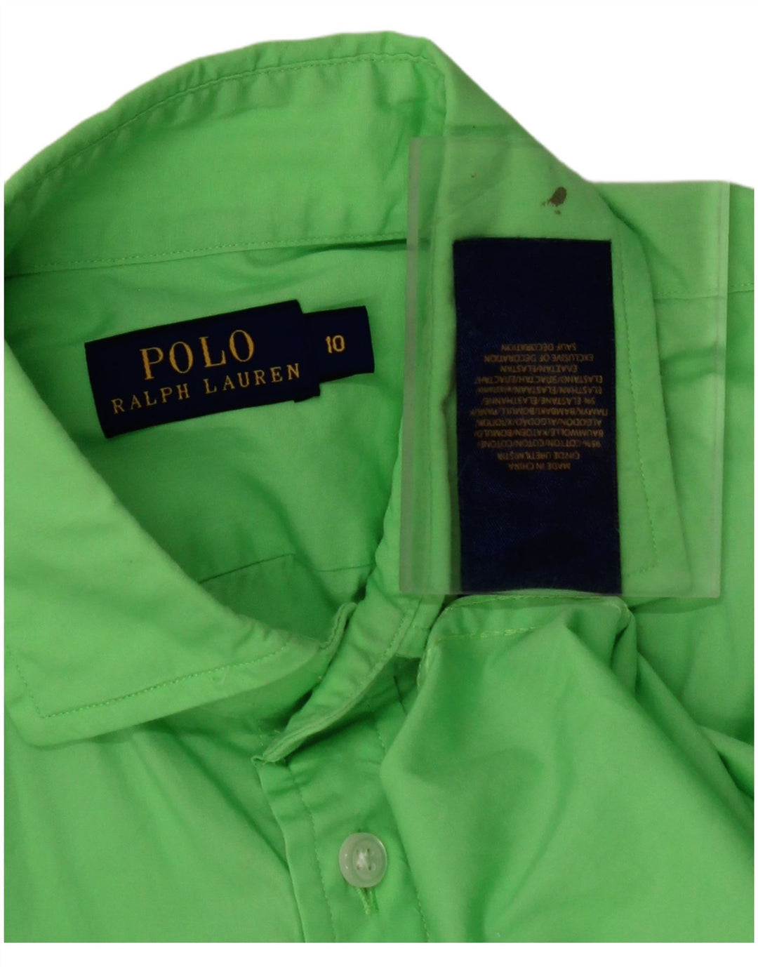 POLO RALPH LAUREN Camisa para mujer US 10 Grande Algodón Verde