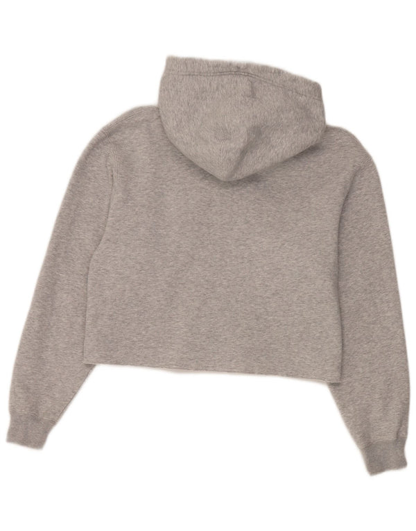 Calvin Klein Jeans Mujer Crop Oversize Sudadera con Capucha Jumper UK 10 Small Gris