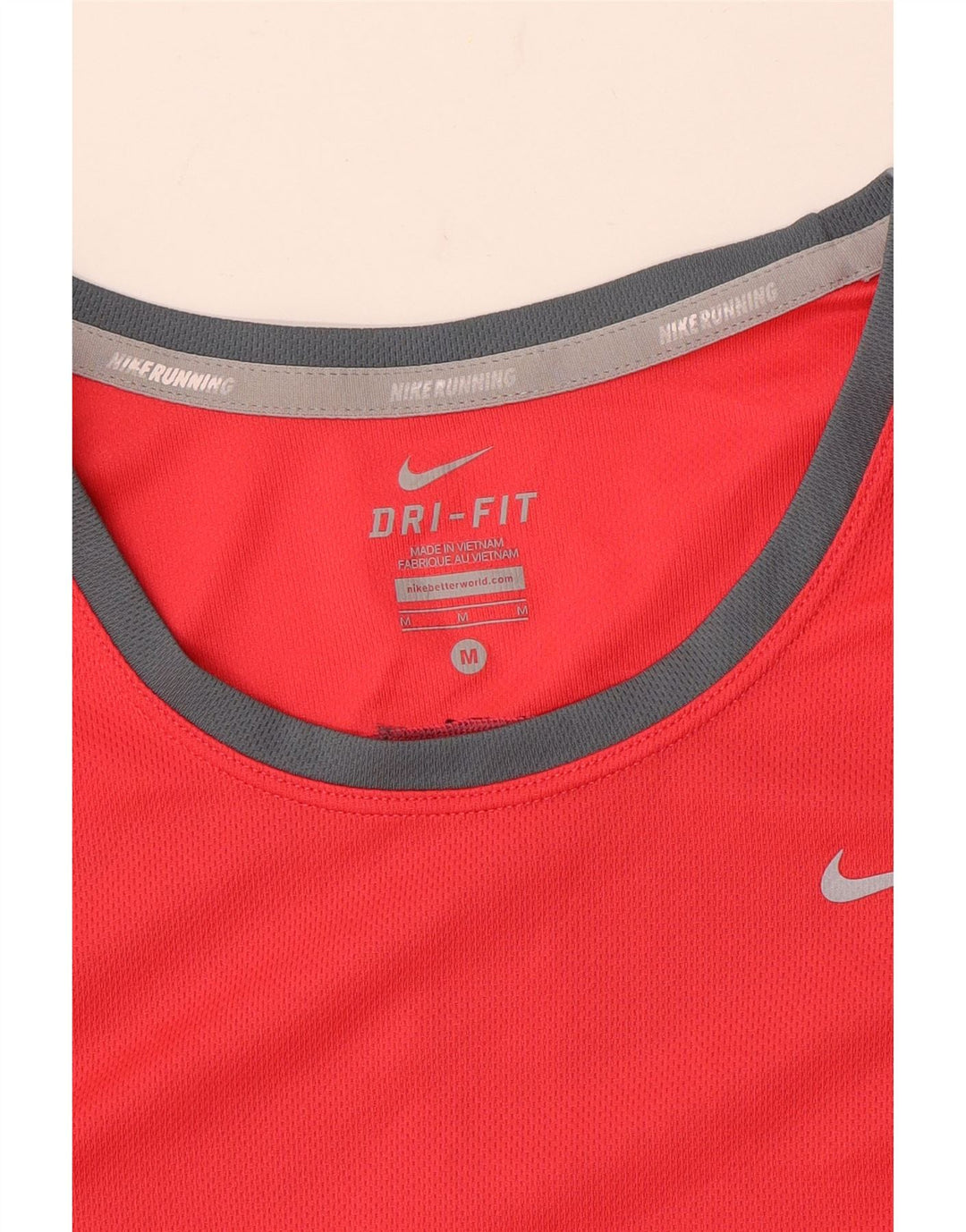 NIKE Camiseta Dri Fit para Mujer UK 12 Medium Red Colourblock