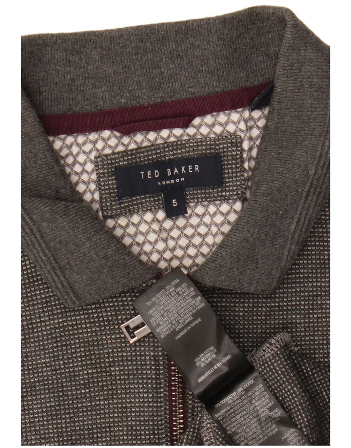Ted Baker Polo de manga larga para hombre Talla 5 XL Poliéster moteado gris