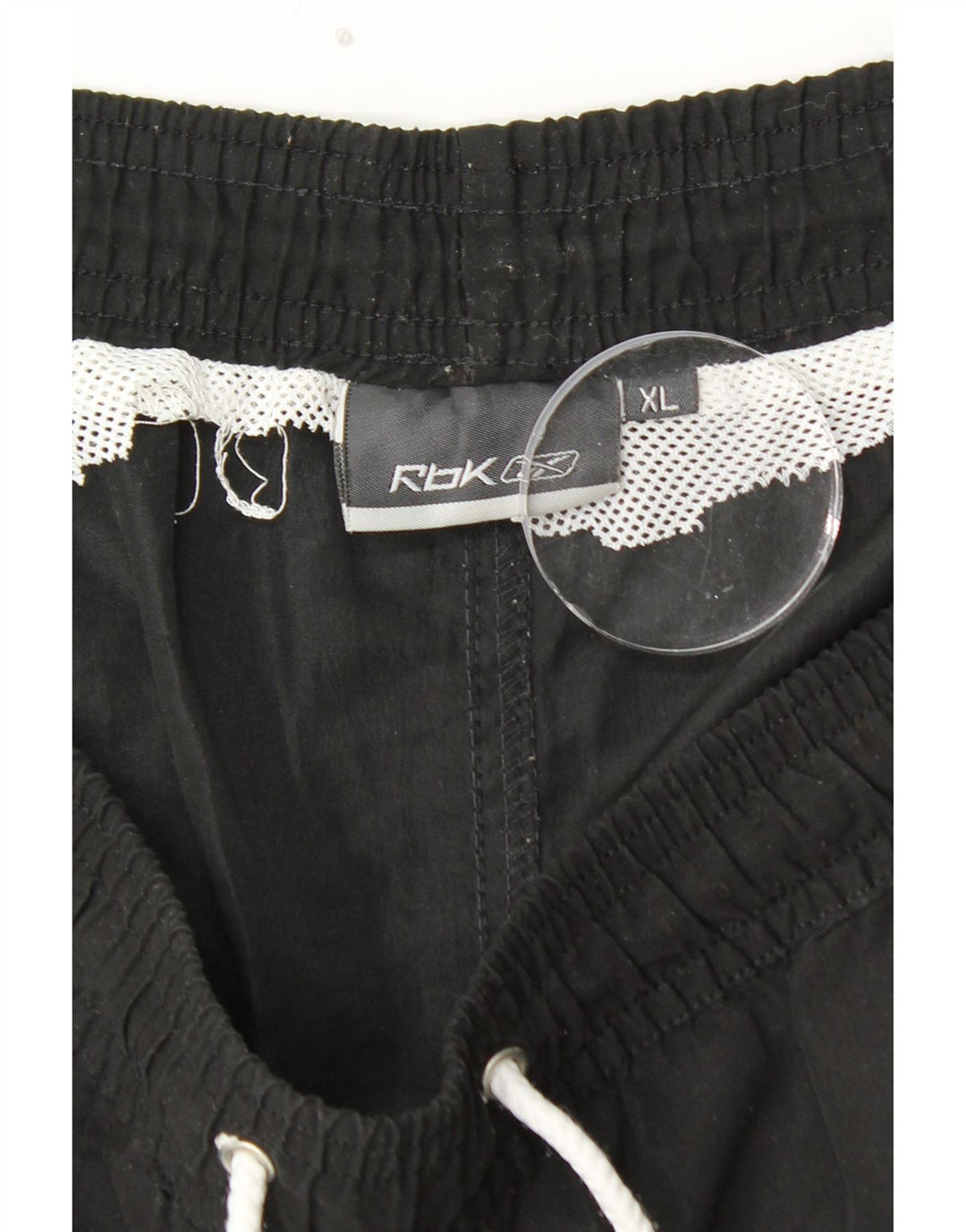 REEBOK Pantalones cortos deportivos con gráficos para hombre XL Poliéster con bloques de color negro