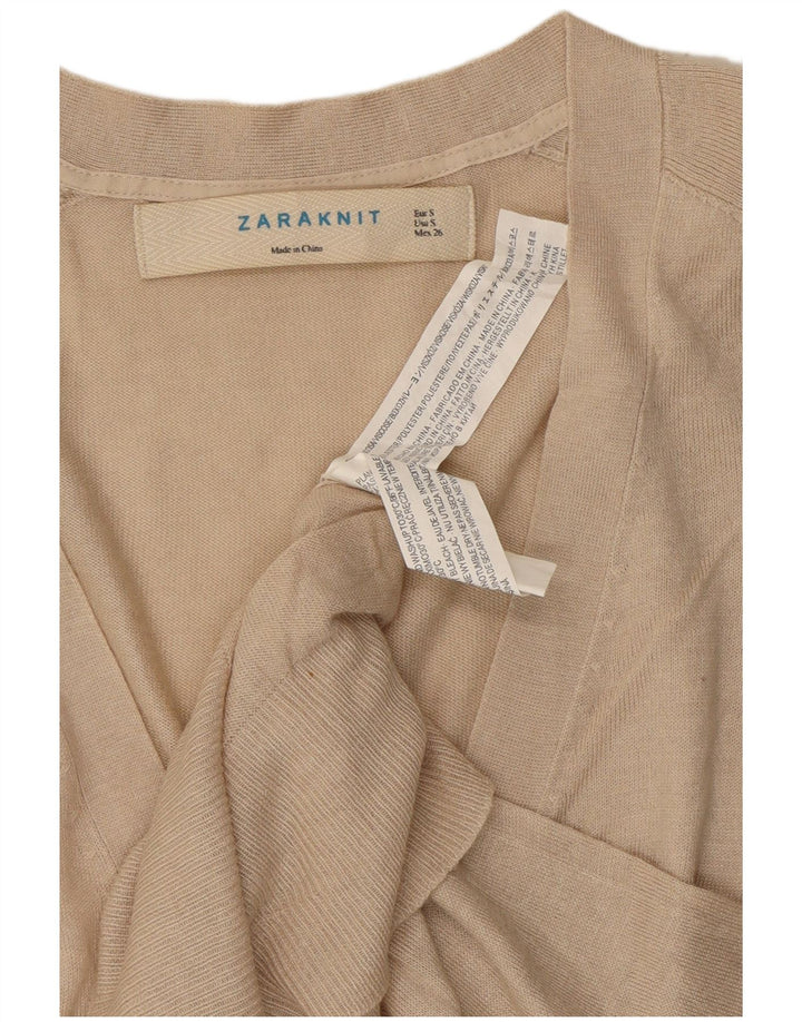 ZARA Suéter Cárdigan Mujer UK 10 Small Off White Viscosa