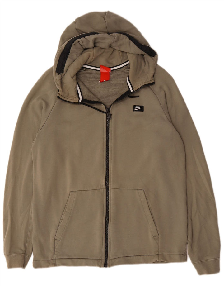 Nike - Sudadera con capucha y cremallera para hombre, talla grande, algodón caqui