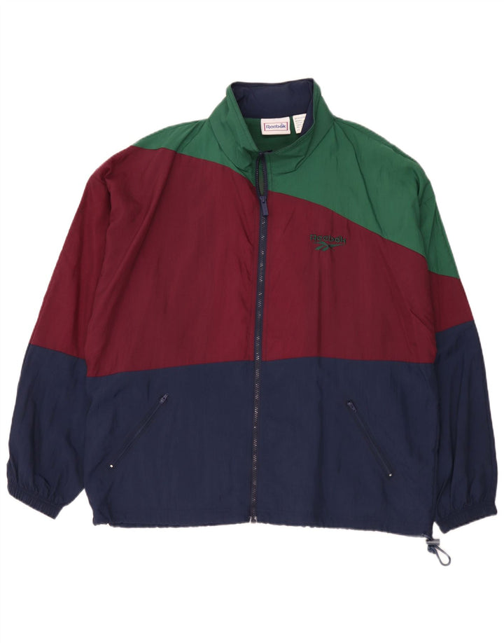 Reebok Chaqueta de chándal para hombre, talla 40, multicolor, color block
