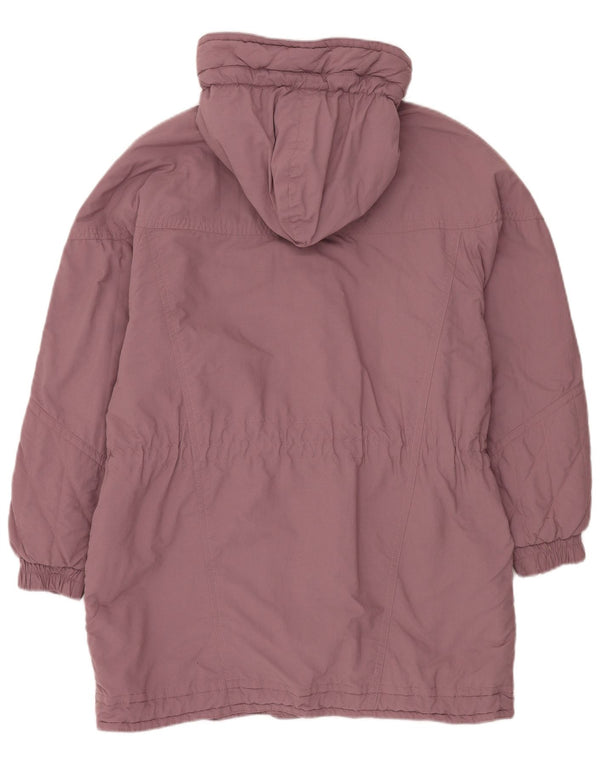 VINTAGE Abrigo cortavientos con capucha para mujer EU 42 Poliéster morado grande