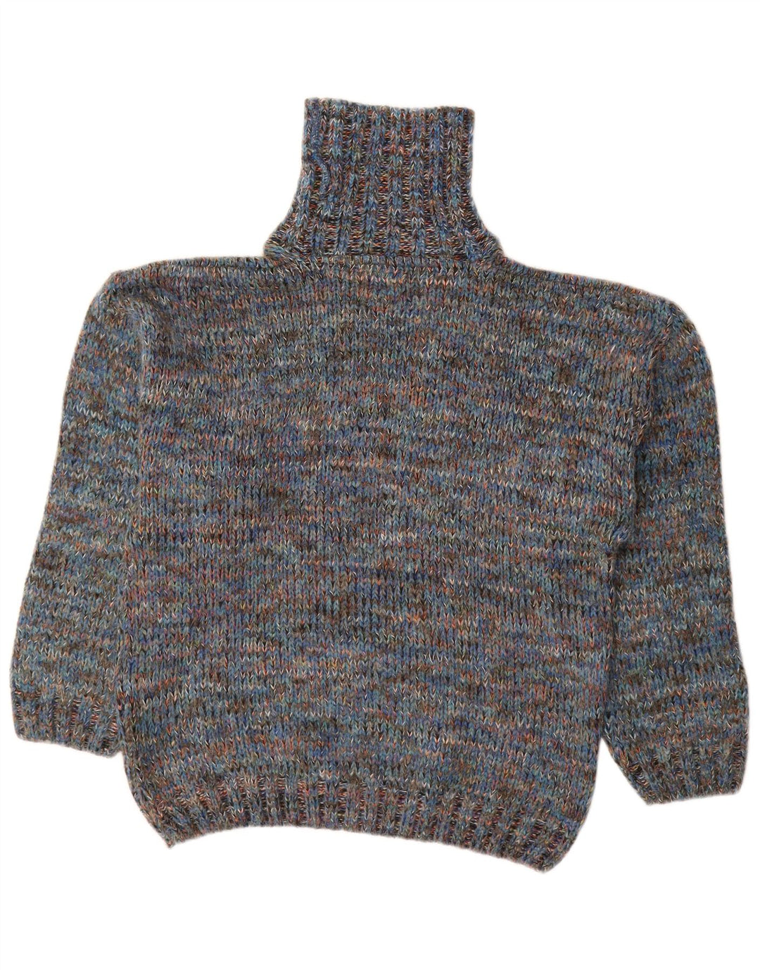 NORTH POLE Jersey con cuello vuelto para hombre de lana moteada en azul medio