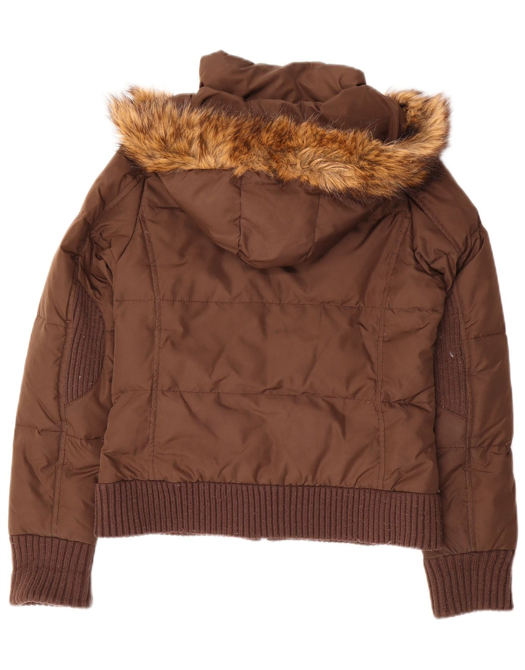Miss Sixty Chaqueta Acolchada con Capucha para Mujer UK 40 Small Marrón Poliamida