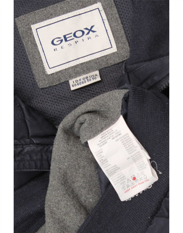 Geox Mens Respira Bomber Jacket UK 50 5XL Azul Marino Poliéster