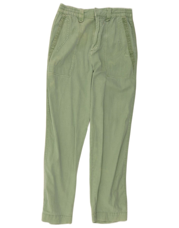 Zara Mujer Pantalones Chinos Rectos Pequeño W28 L27 Verde