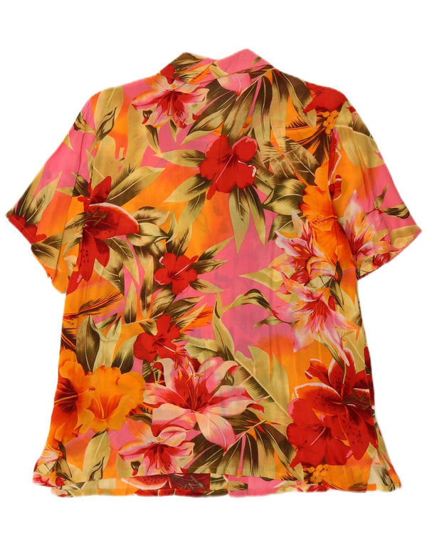 Kingfield Blusa de manga corta para mujer EU 42 Large Multicolor Floral