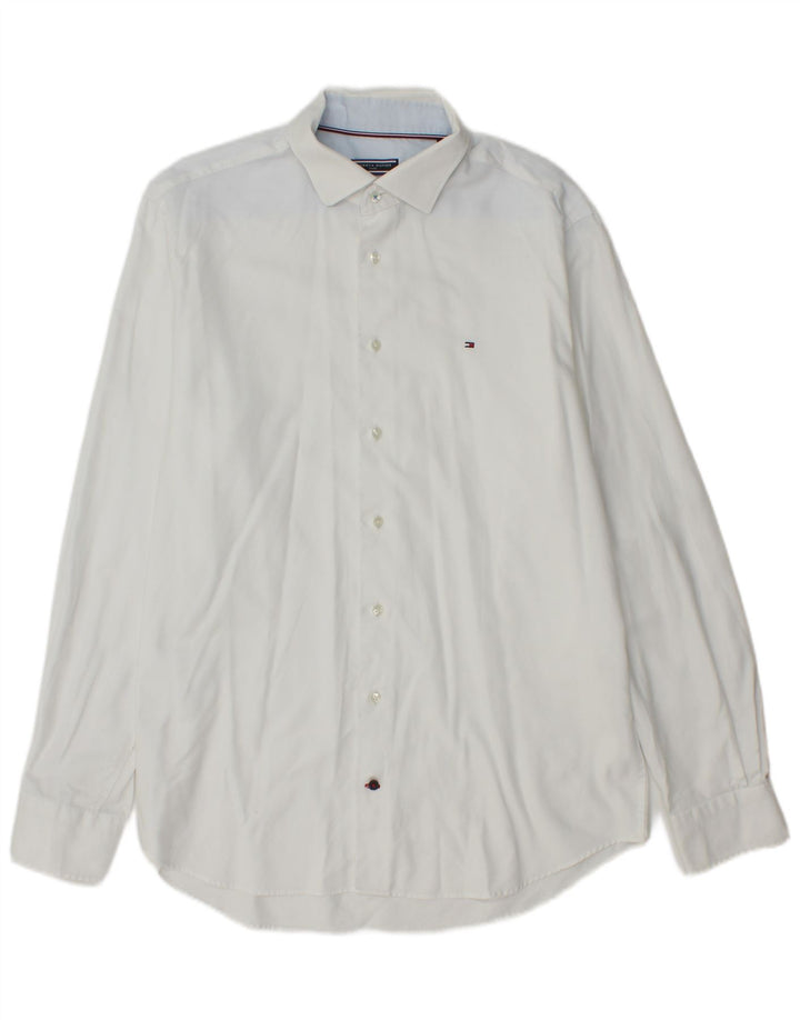 Tommy Hilfiger Camisa de corte regular para hombre Talla 42 16 1/2 Grande Blanco