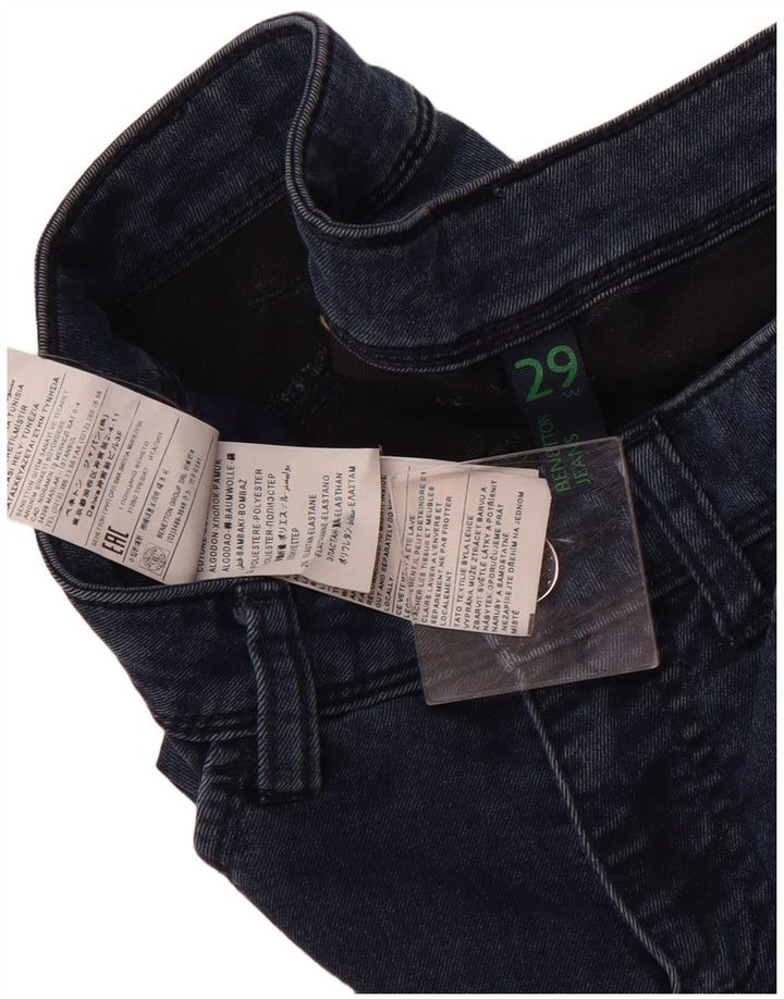 Benetton Vaqueros Pitillo Mujer W29 L30 Algodón Azul