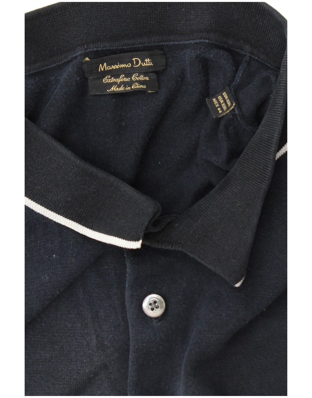 Polo Massimo Dutti Hombre 2XL Azul Marino Algodón