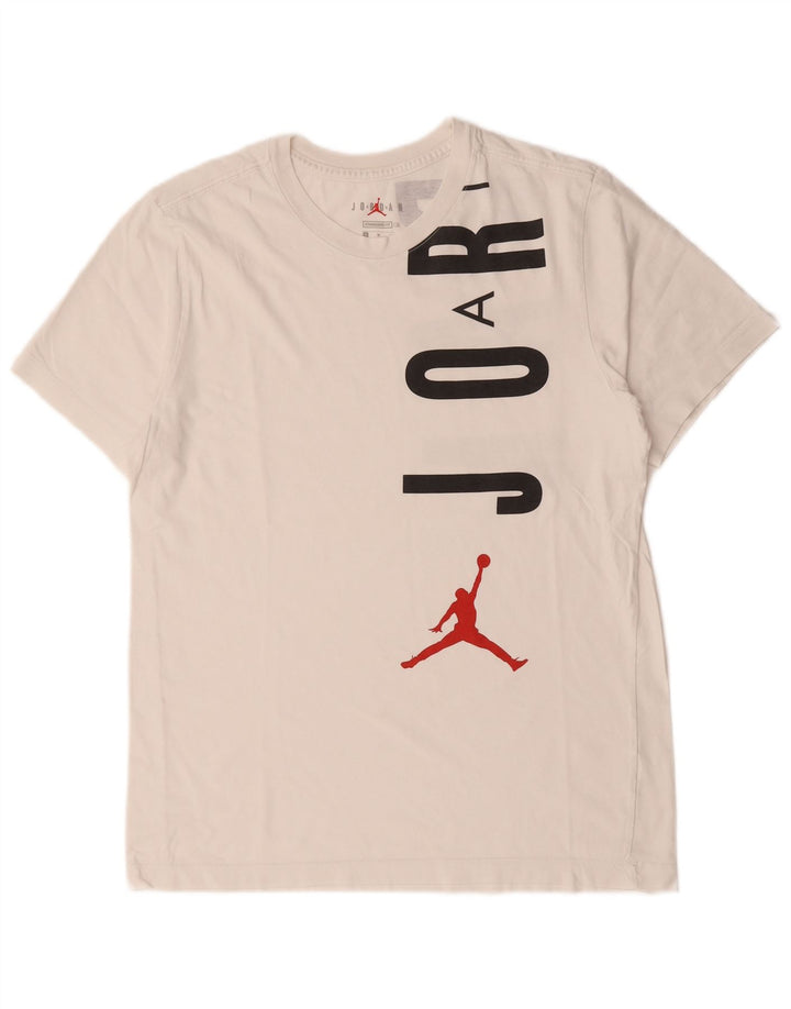 Jordan - Camiseta gráfica de ajuste estándar para hombre, talla mediana, algodón blanco