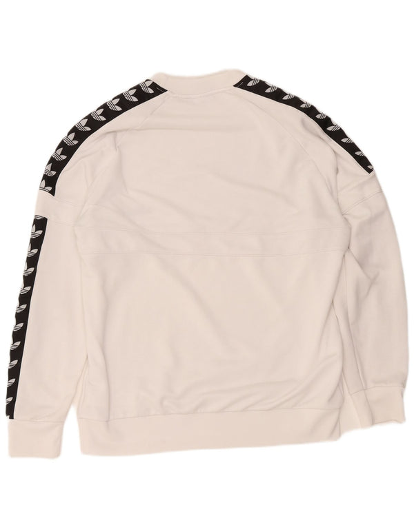Adidas Hombre Sudadera Estampada Jersey Grande Blanco Colorblock Poliéster