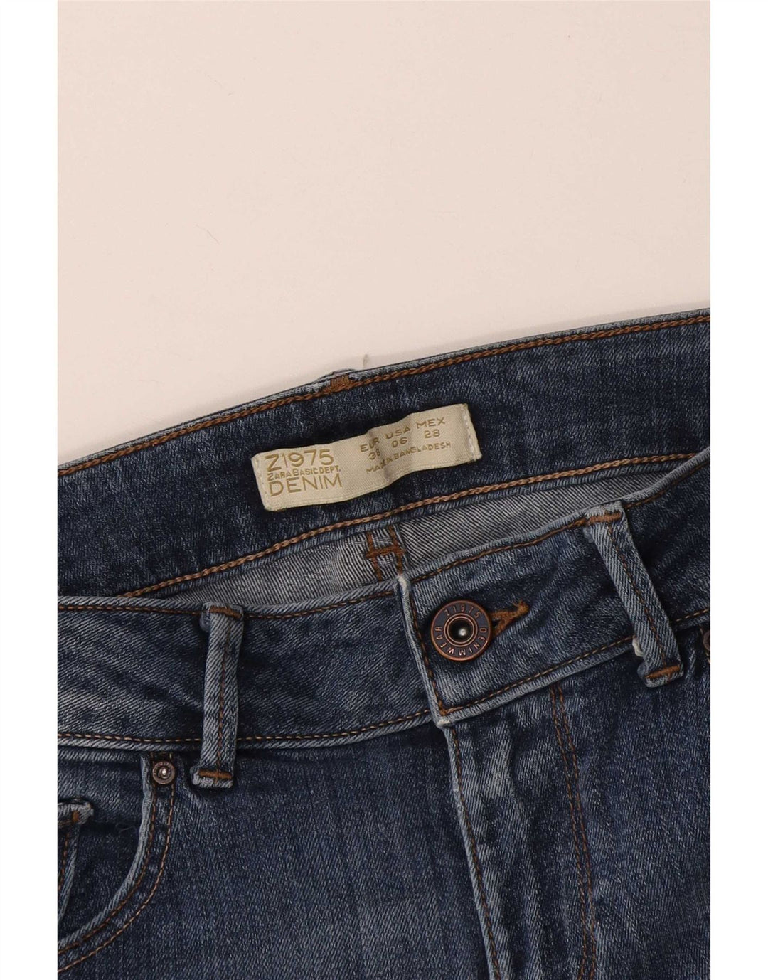 Zara Vaqueros Slim para Mujer EU 38 Small W28 L27 Azul