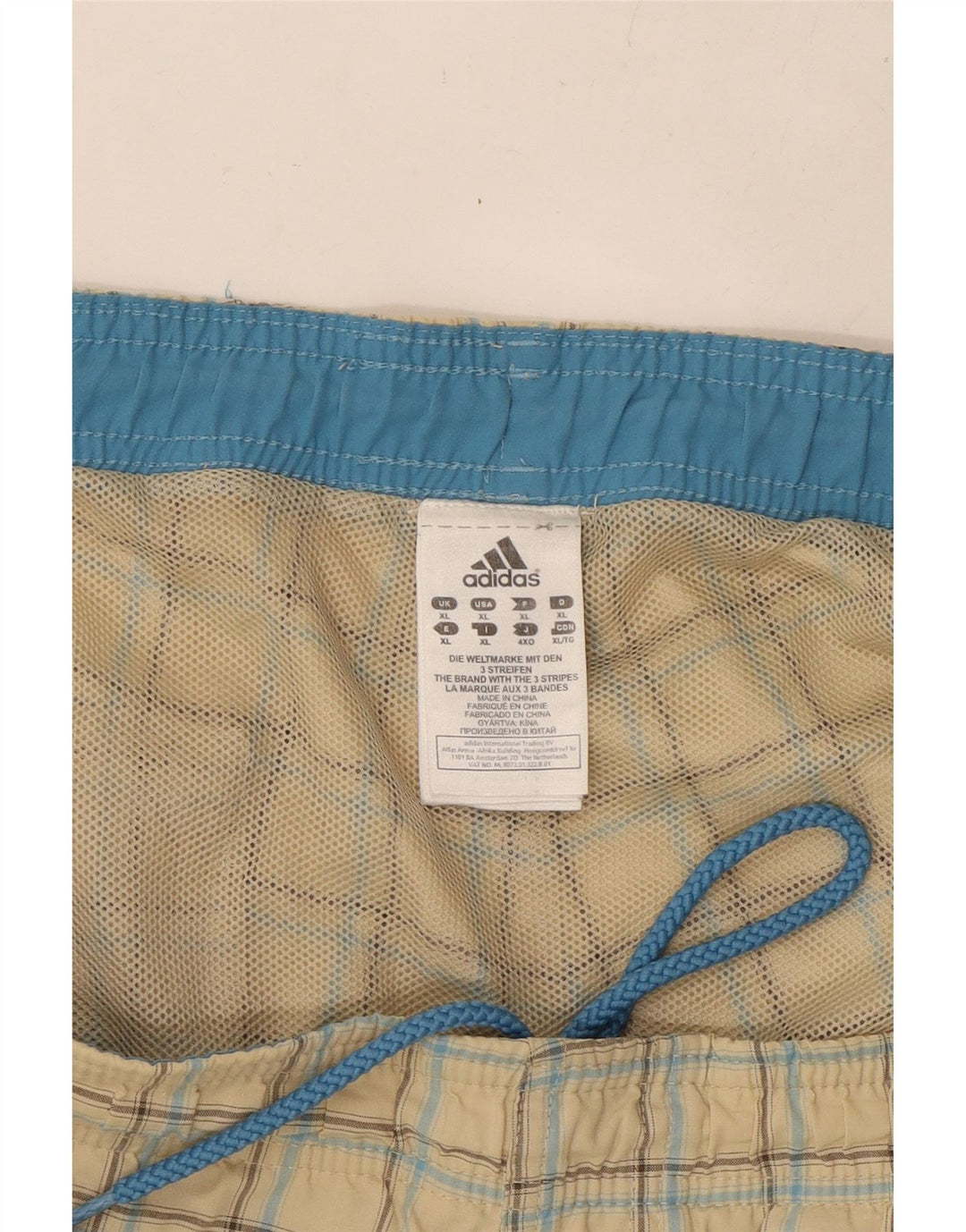 Bañador ADIDAS Hombre XL Beige Cuadros Poliéster