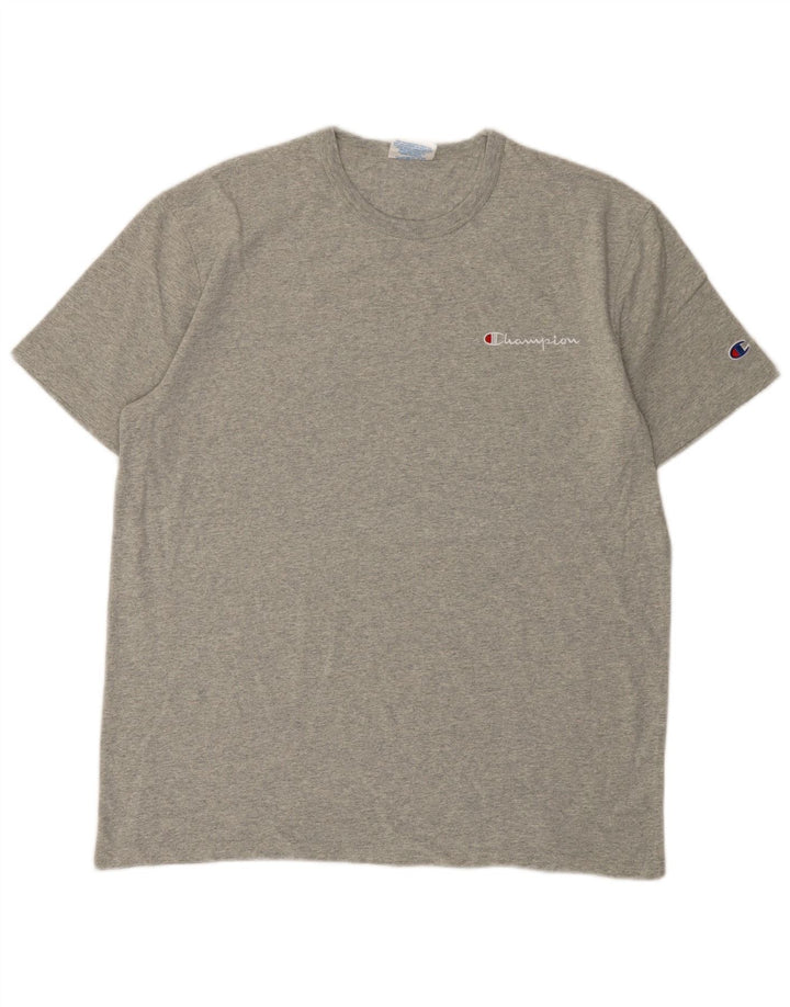 CHAMPION Camiseta Heritage para hombre Top grande de algodón moteado gris