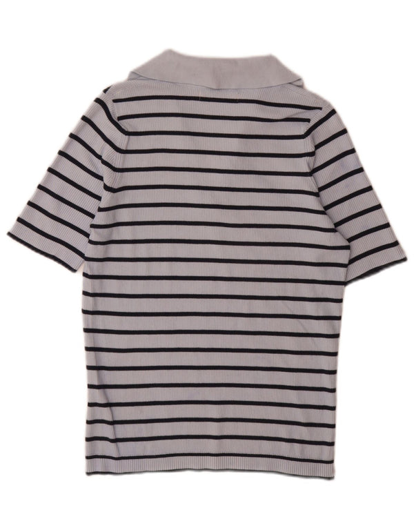 Marks & Spencer Polo para mujer UK 44 Algodón a rayas azul medio