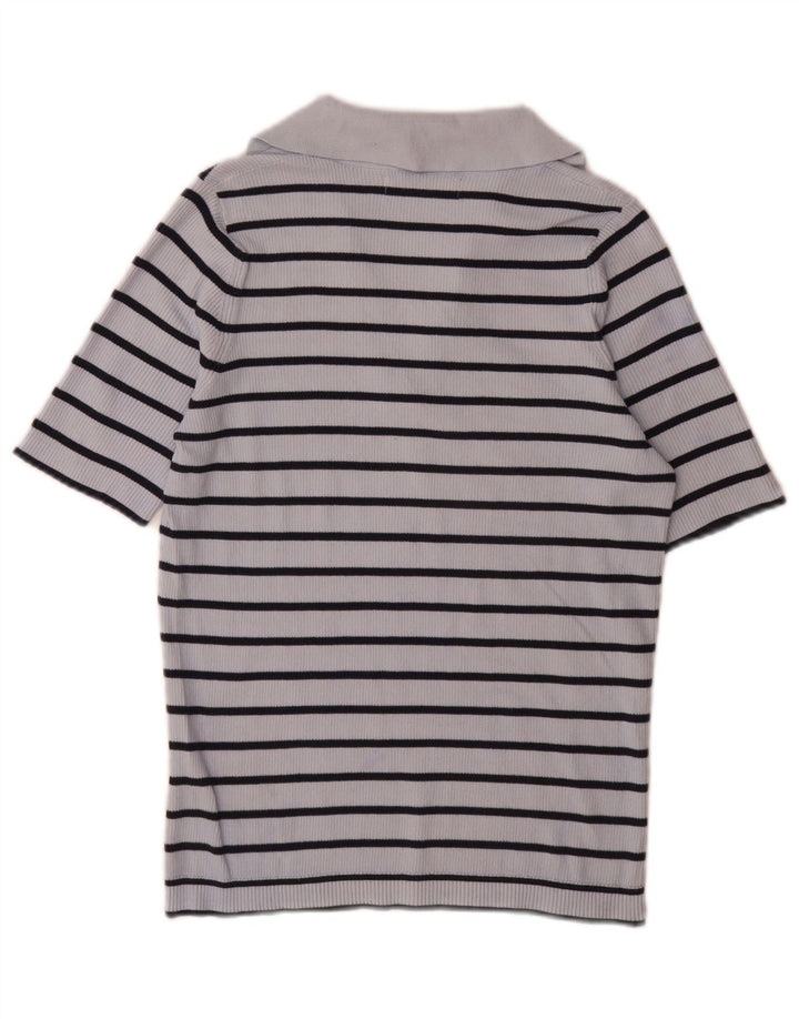 Marks & Spencer Polo para mujer UK 44 Algodón a rayas azul medio