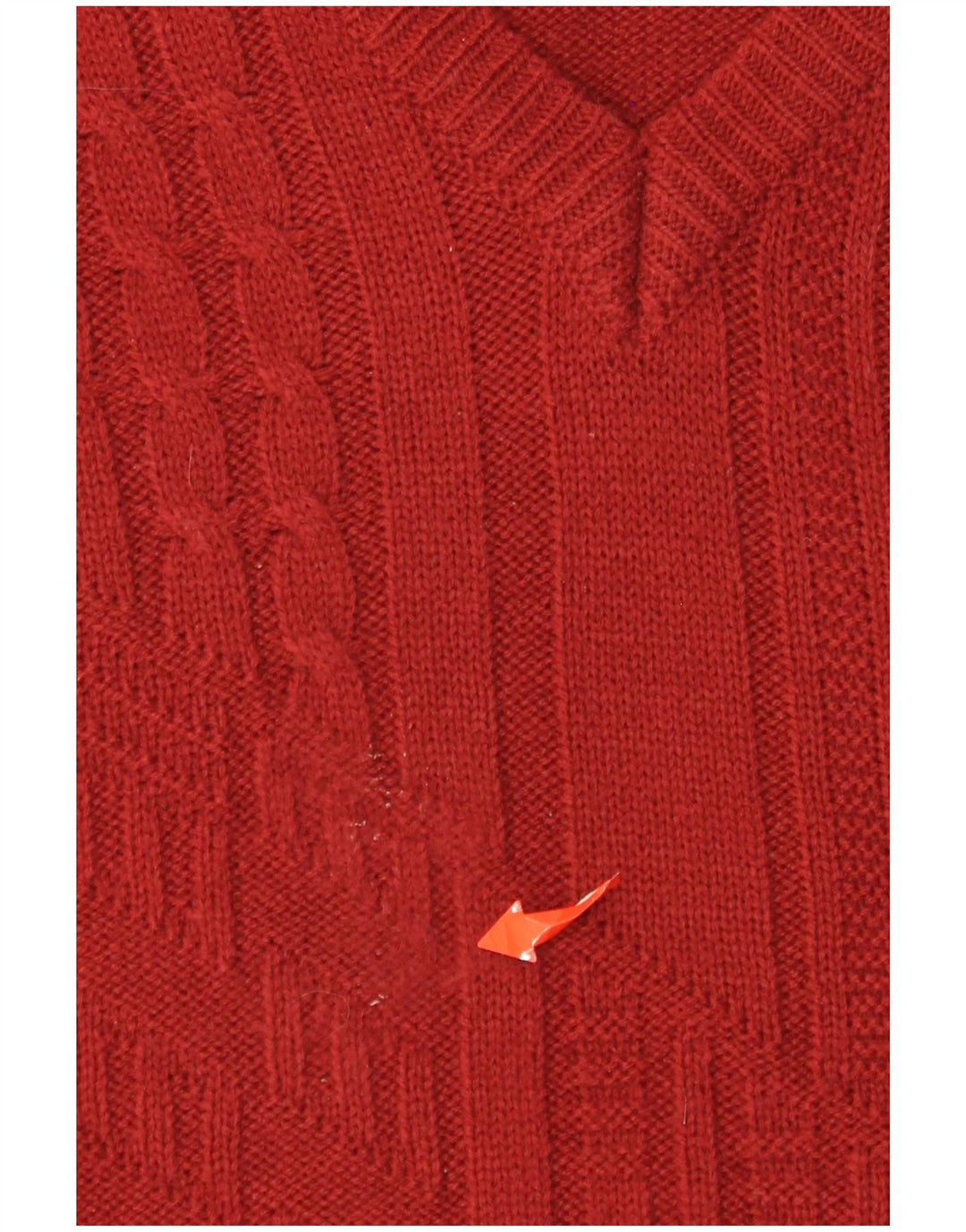 Jacques Lorant Suéter tipo jersey con cuello en V para hombre UK 38/40 Medio rojo Poliacrílico