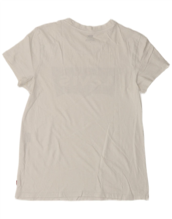 Levi's - Camiseta gráfica para mujer, talla 40, talla mediana, color blanco
