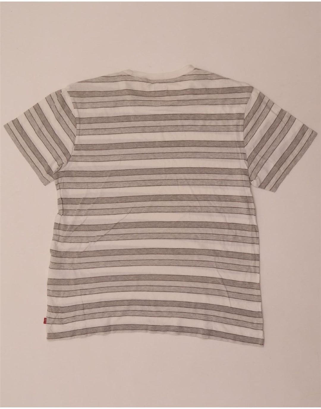 Levi's Camiseta para hombre Top Large de algodón a rayas grises