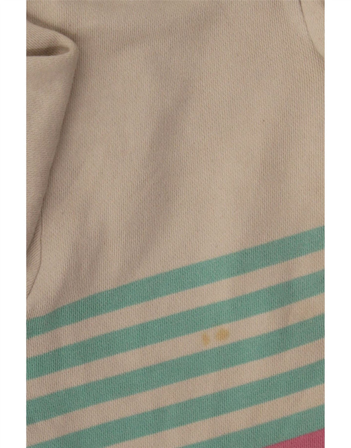 Joules - Sudadera con cuello y botones para mujer, talla 40, talla grande, color blanco a rayas