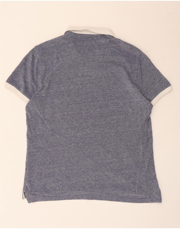 Massimo Dutti Polo Rugby Hombre Large Azul Algodón