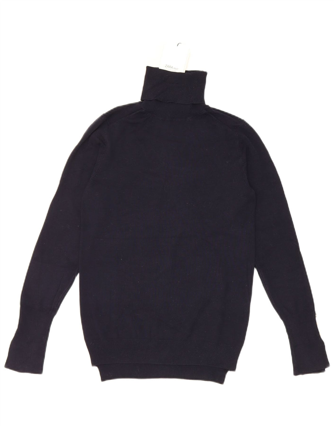 Zara - Jersey con cuello vuelto para mujer, talla M, viscosa, color azul marino