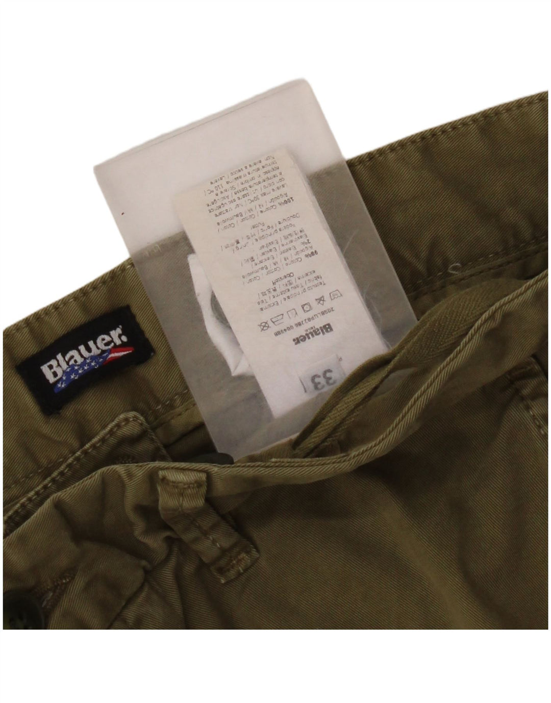 Pantalones cortos chinos Blauer para hombre W33 Algodón caqui medio