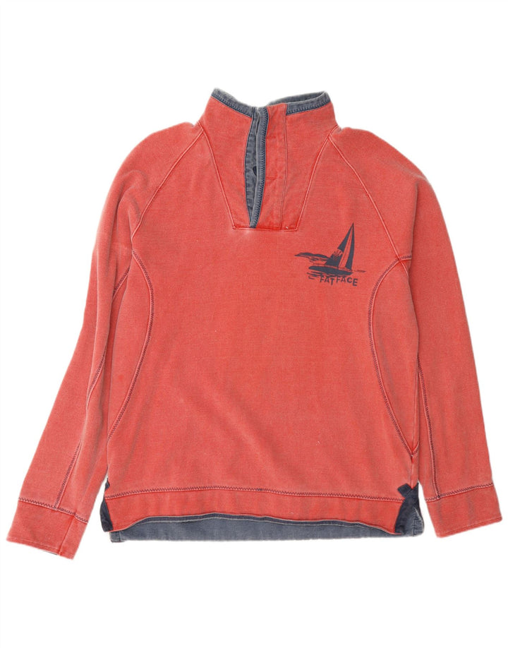 Sudadera con estampado gráfico y cuello con cremallera para hombre de Fat Face Jersey pequeño de algodón rojo