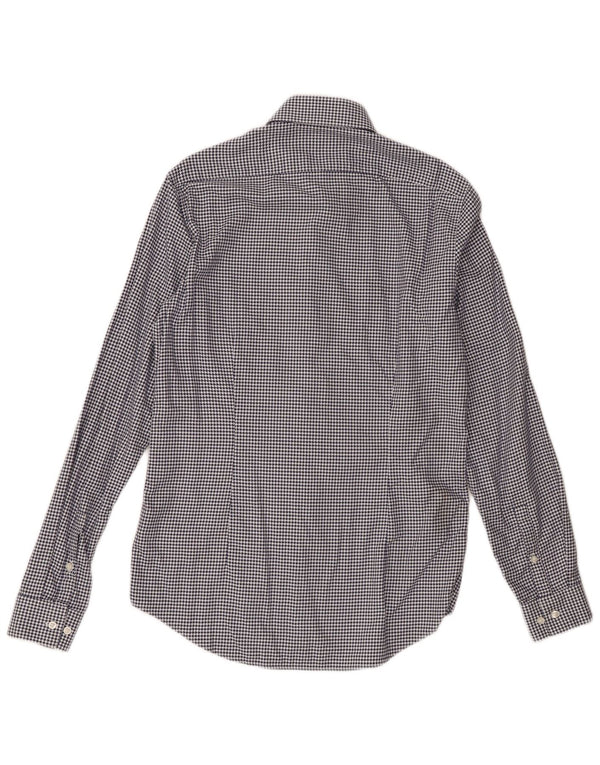 Calvin Klein Camisa para hombre Talla 38 15 Diseñador de pata de gallo azul marino mediano