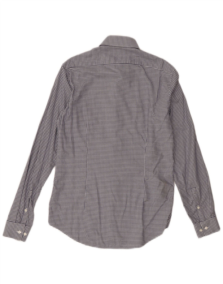 Calvin Klein Camisa para hombre Talla 38 15 Diseñador de pata de gallo azul marino mediano