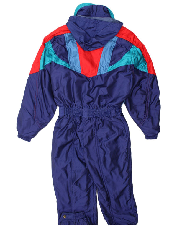 Descente Mono de esquí con capucha para hombre IT 52 Large Nylon azul marino con bloques de color