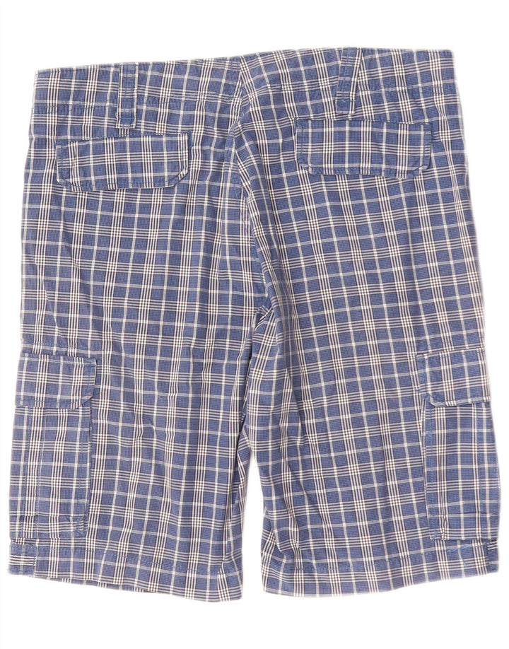 BEST COMPANY Pantalones cortos cargo para hombre IT 50 Large W34 Algodón a cuadros azul