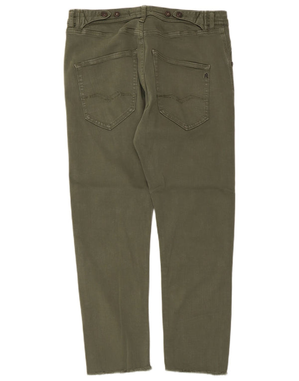 Replay Womens Pilar Cropped Jeans W27 L24 Khaki Cotton