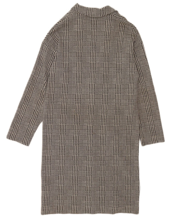 Topshop Abrigo para mujer UK 10 Small Gris Pata de gallo Algodón